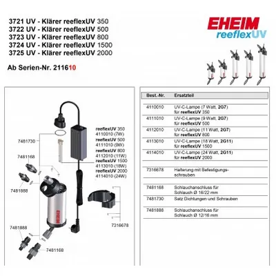 EHEIM zářič pro UV sterilizátor reeflex UV 1500 (4113010)