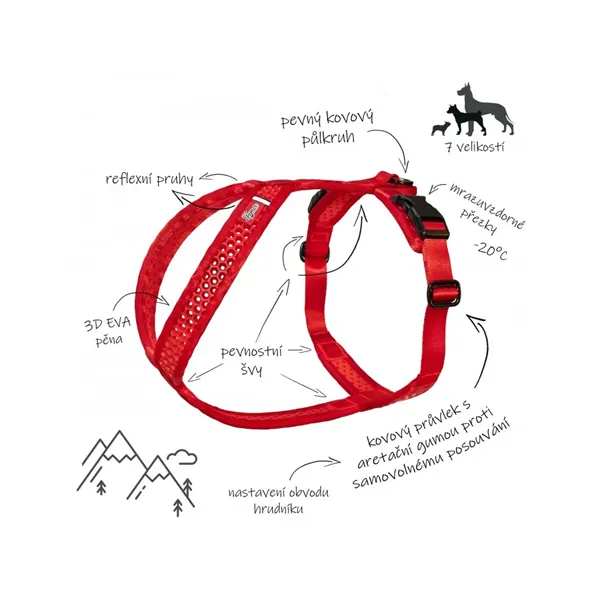 Tamer postroj Softy - červený, velikost 7