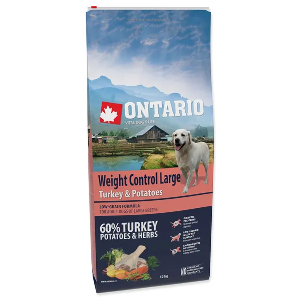 Ontario Large Weight Control Turkey & Potatoes 12 kg
