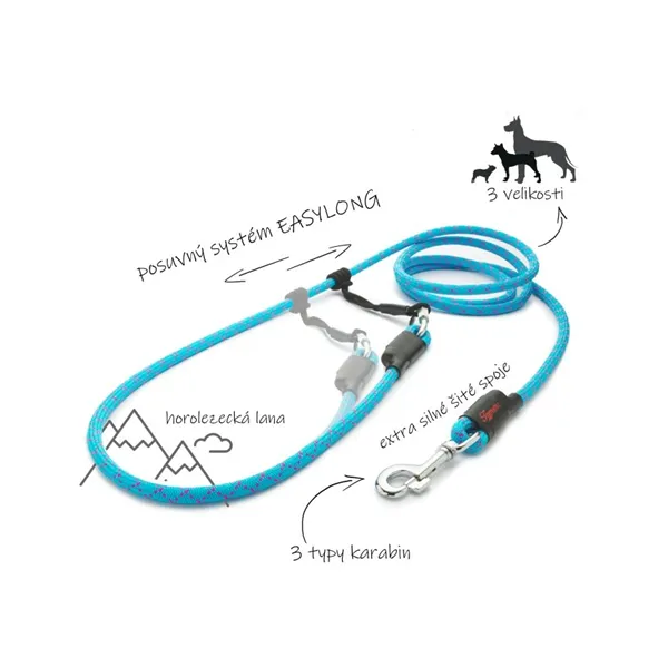 Tamer lanové vodítko Easy Long - Mini, žluté, 3 m