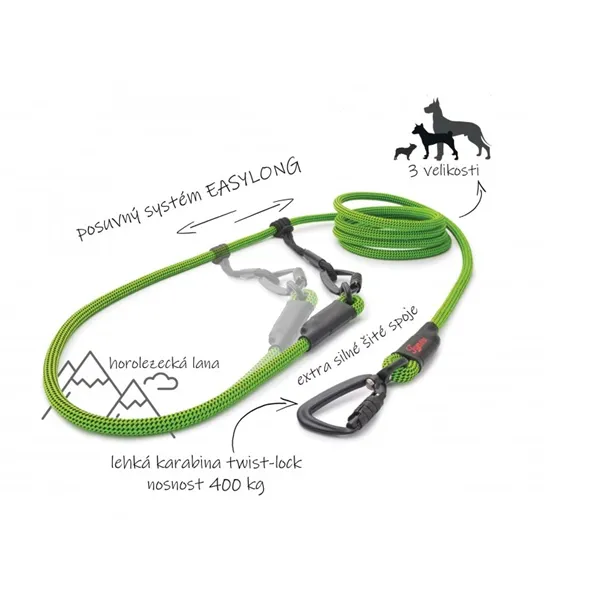 Tamer lanové vodítko Easy Long Twist - střední  pes, indigo, 3 m