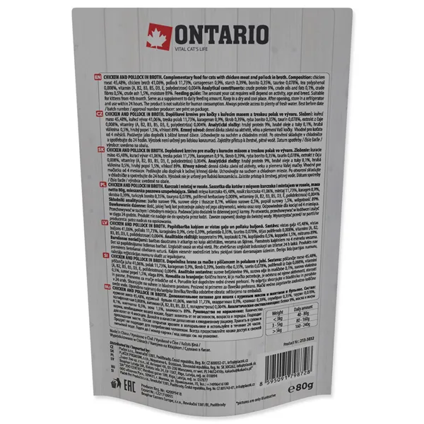 Ontario Cat Chicken and Codfish in Broth 80 g