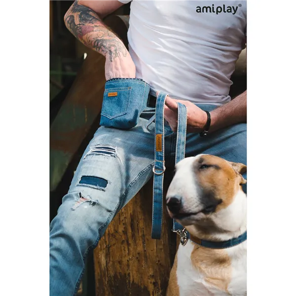 Amiplay Tastička na pamlsky Denim 10 x 7 x 14 cm Modrá