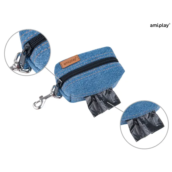 Amiplay Tastička na sáčky Denim 9x5x4 cm Modrá