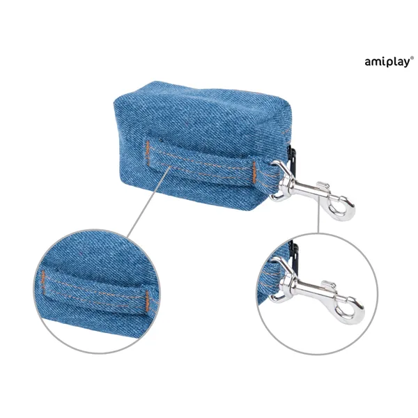 Amiplay Tastička na sáčky Denim 9x5x4 cm Modrá