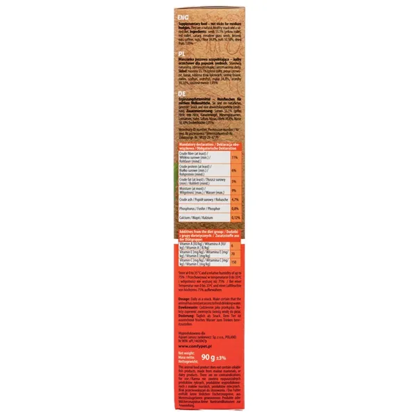 Comfy Menu Ořechové tyčinky pro středně velké papoušky 90 g