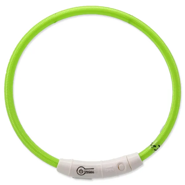 Dog Fantasy LED Obojek nylon zelený 65 cm